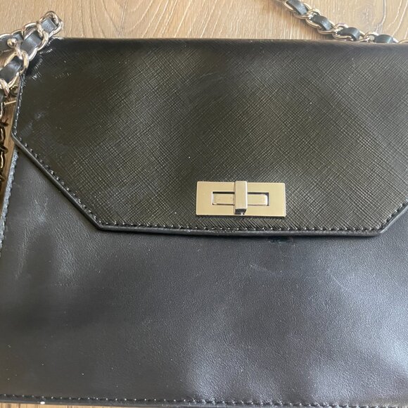 Lancaster Women's Black Leather Crossbody Purse Bag 8" x 7"! - Picture 3 of 11